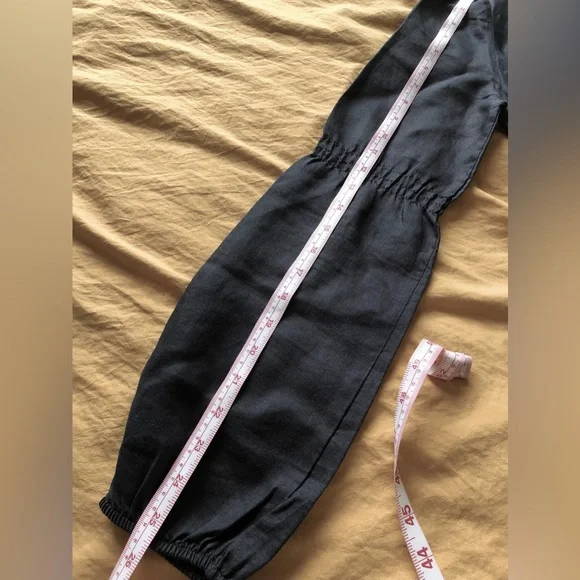 Benetton linen black dress one piece - Picture 10 of 13